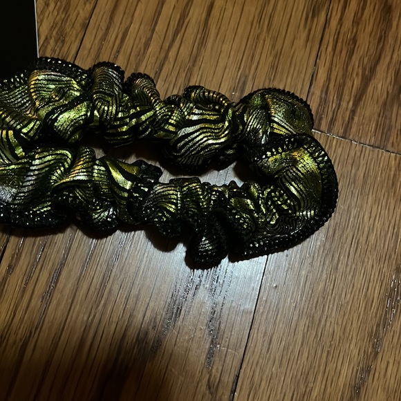 NWT GK gymnastics tumbling dance workout leotard metallic black green sz AXL - Picture 5 of 9